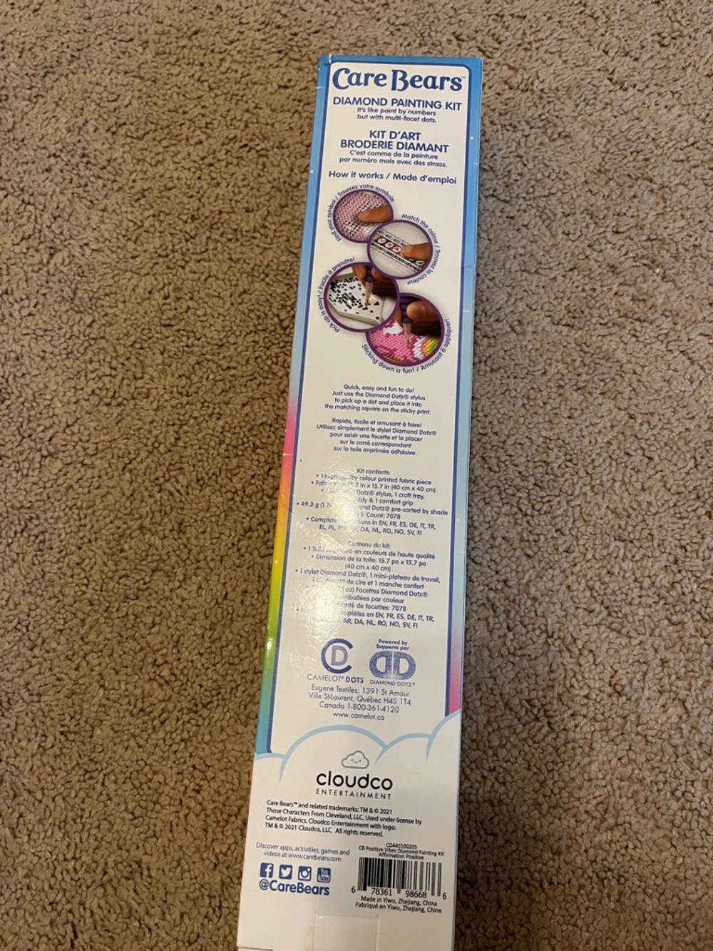 Care Bears Pink Rainbow 'Positive Vibes' Diamond Painting Kit - Picture 2 of 5